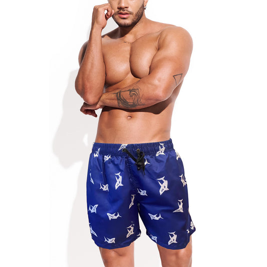 shark pattern sundek men swimwear drawstring