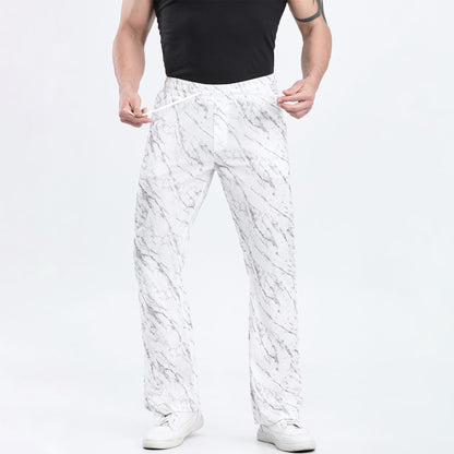 white camouflage sweatpants for men open bottom drawstring waistband