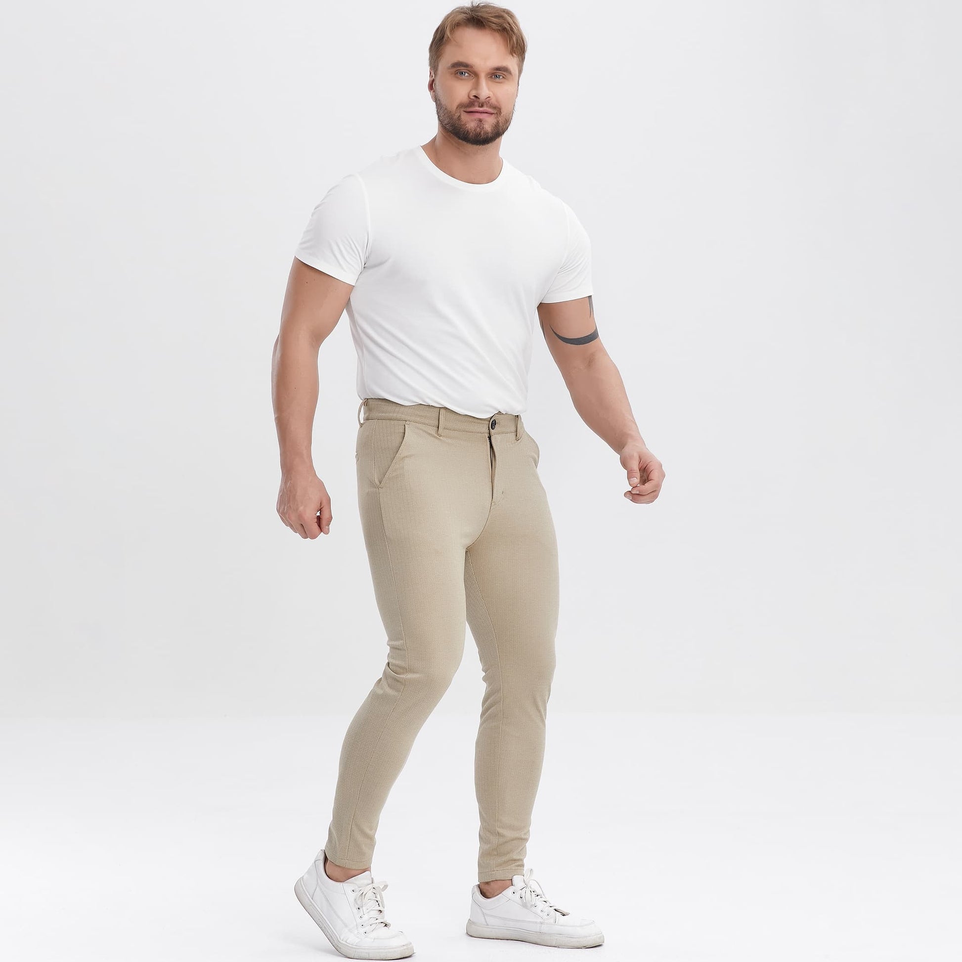 khaki trousers pants for men slim fit stretchy