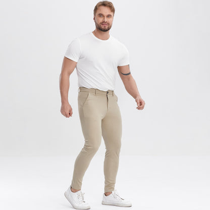 khaki trousers pants for men slim fit stretchy