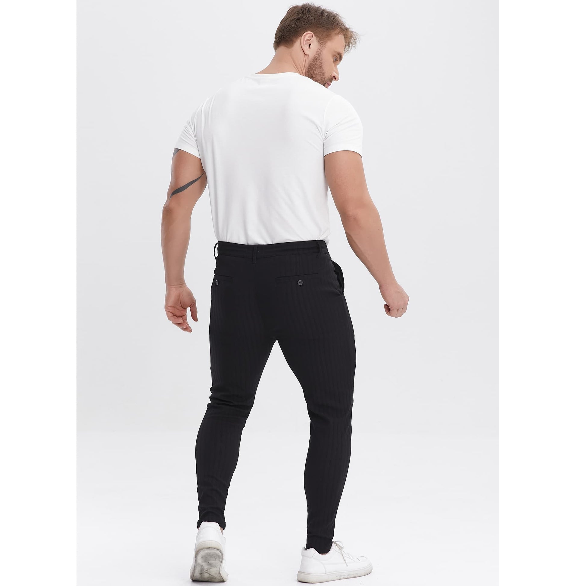 black true classic chinos pants men stretchy
