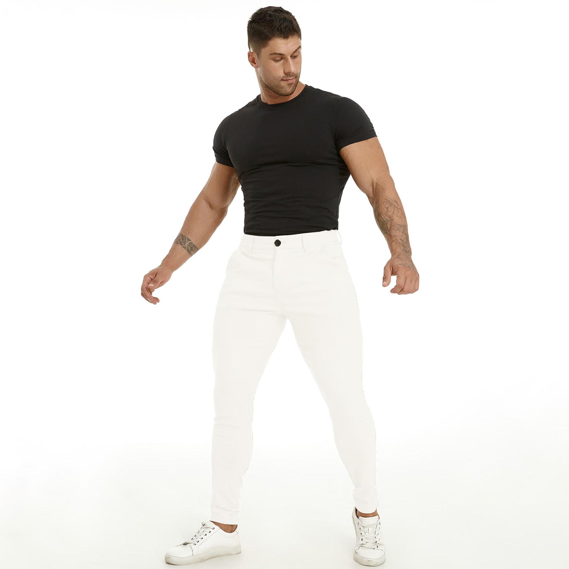white chino pants for men slim fit stretchy