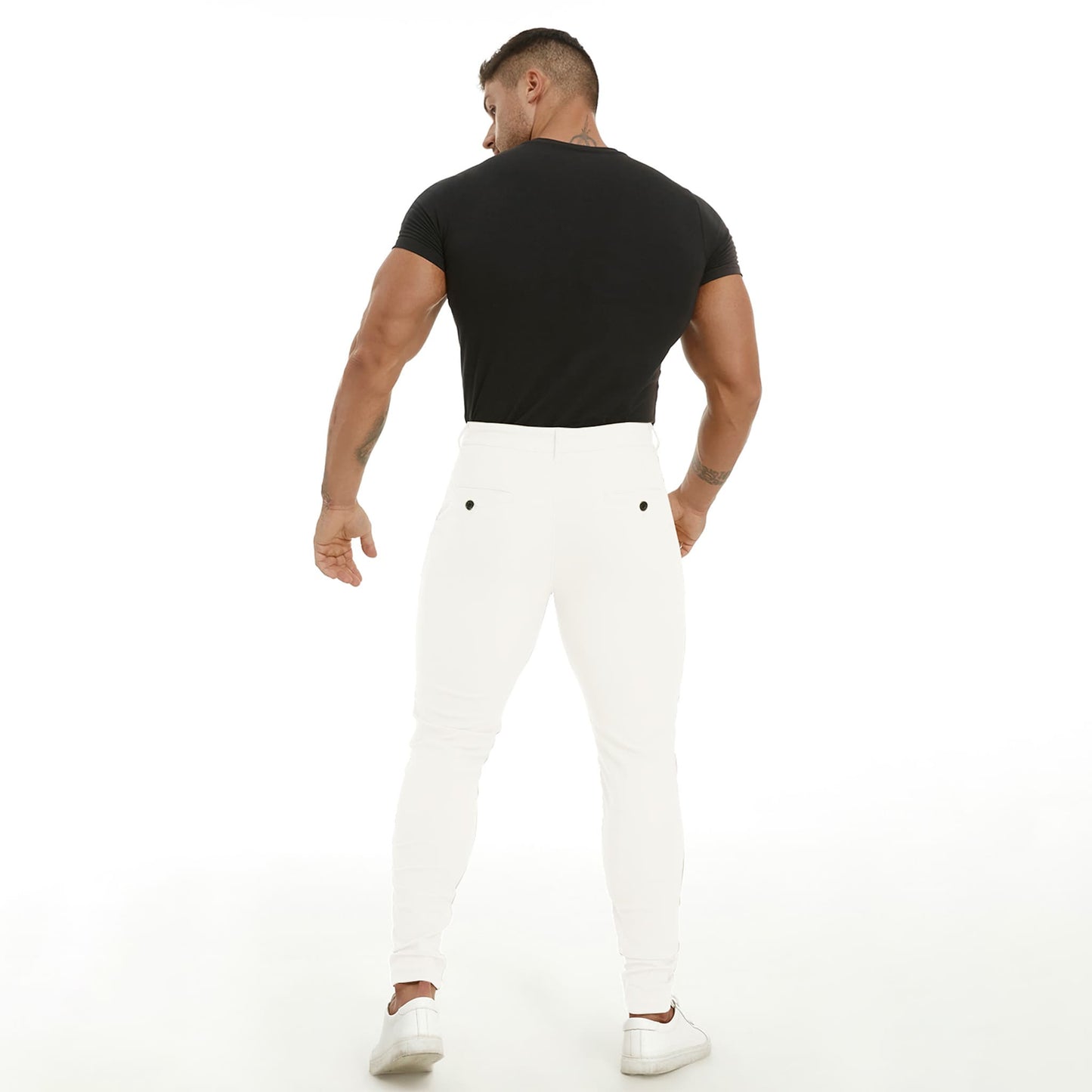 white formal pants for men skinny fit stretchy