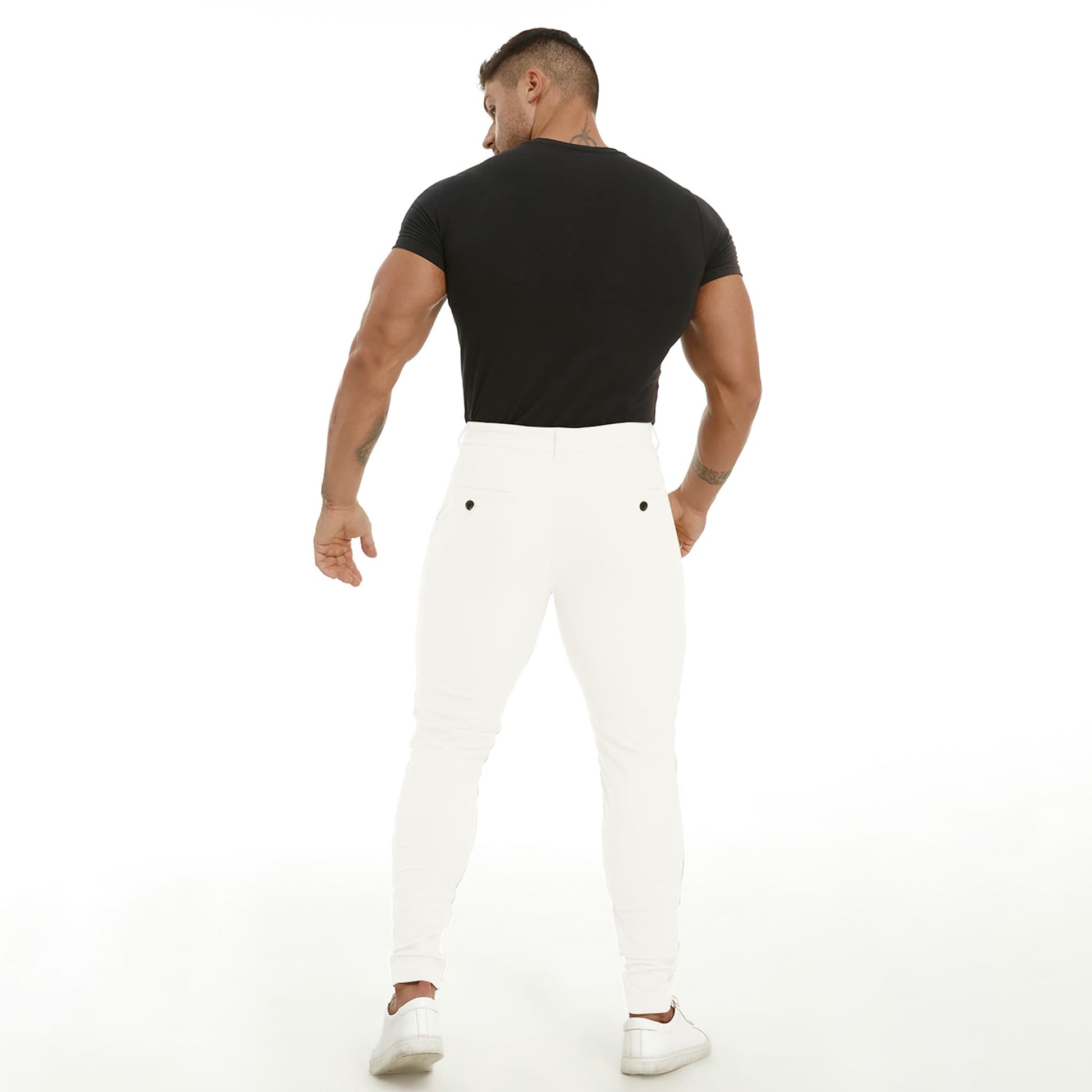 white formal pants for men skinny fit stretchy